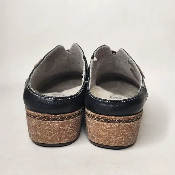 Pikolinos Granada Leather Clogs Slip On Black Size 40 US 9.5 Made In Spain - Picture 7 of 15